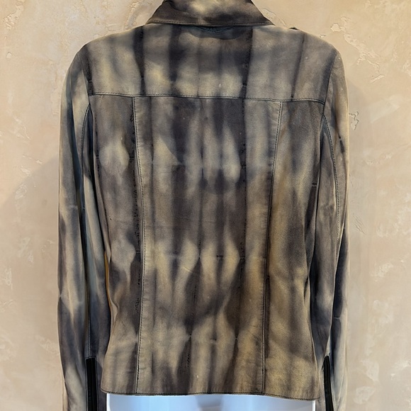NWT Maison Scotch Tie-Dye leather jacket Euro size 2 - Picture 6 of 16
